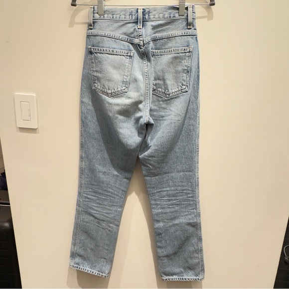 Agolde Pinch Waste Blue Straight Jeans Vintage-Inspired High-Rise Size 23 - Picture 3 of 11